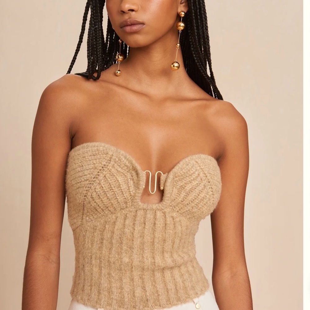 CULT GAIA knit Ellison tube top. In Champaign.